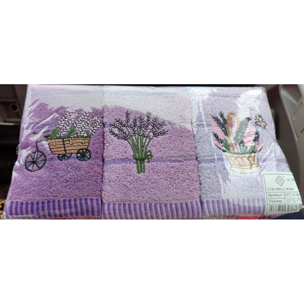 Рушник Китай мохра 35*75 см. (Кухня) Лаванда/Кава