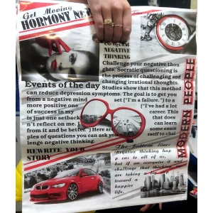 Изображение товара -  Прорізна ручка 40*45, 75мкм, Газета, (з червоним) “Comserv“,  уп.-25шт.