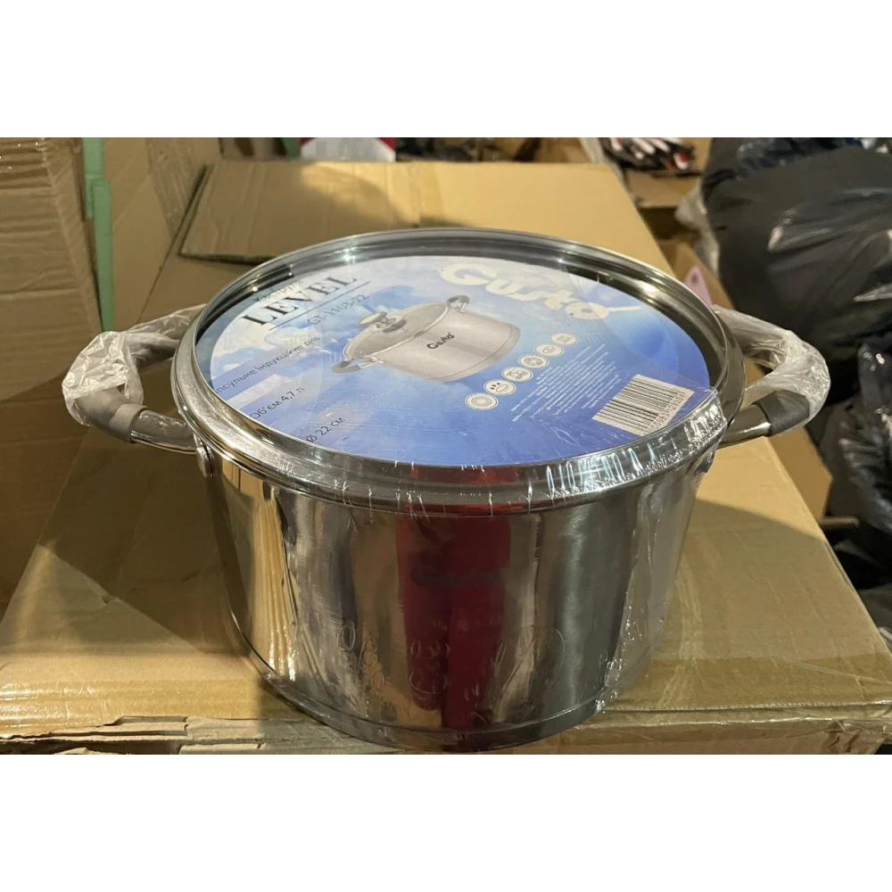 Каструля LEVEL GUSTO(з силік.ручками), 24 см, 6,1 л GT-1103-24