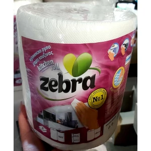 Изображение товара -  Кухонні рушники Zebra 300 г. Economy двошарові (33.4 м) 1 рул.