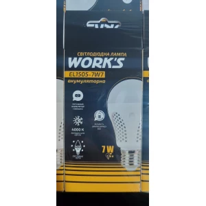 Изображение товара -  Лампа LED, аварійна  - EL1505-7W7 (A60, ,3.7V 1200MAH, 2-3 години роботи)( (WORK“S)