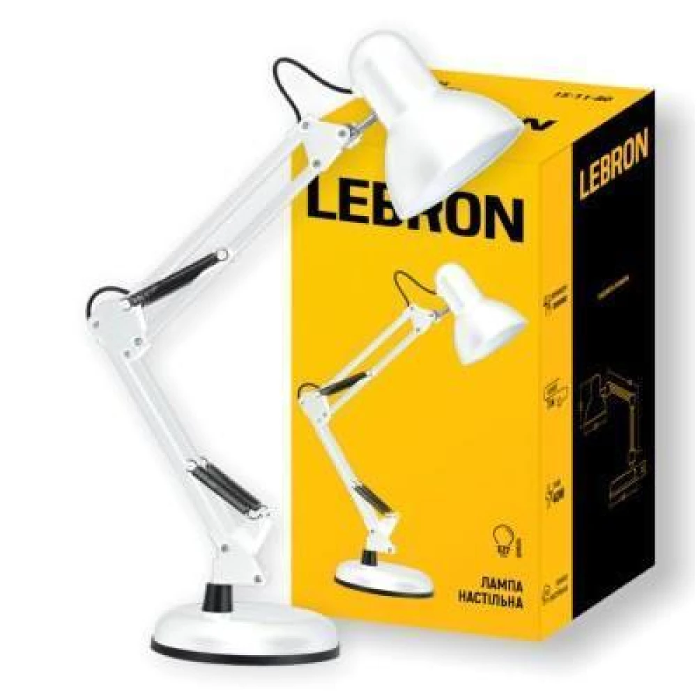 Лампа настільна телескопічна LEBRON L-TL-Tel, 40W, Е27 біла