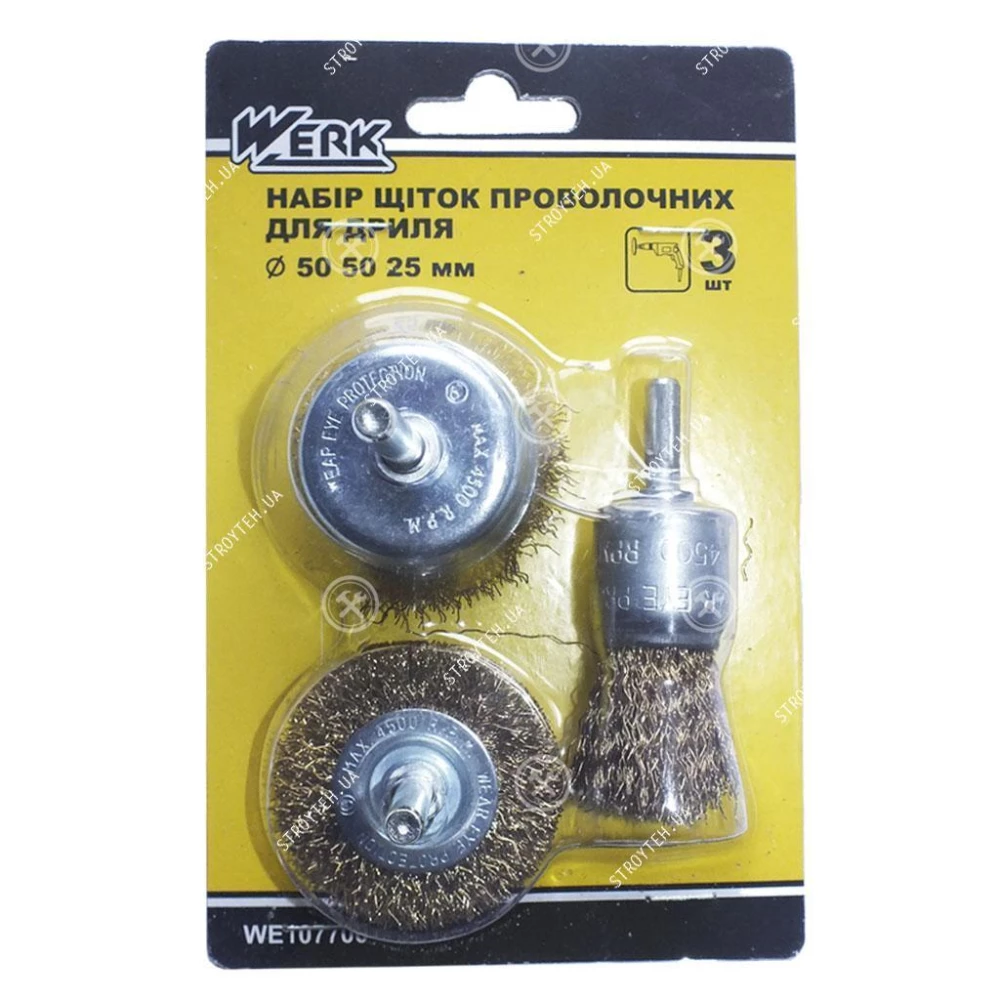 Набір щіток проволочних 3шт. Werk WE107700/7132903