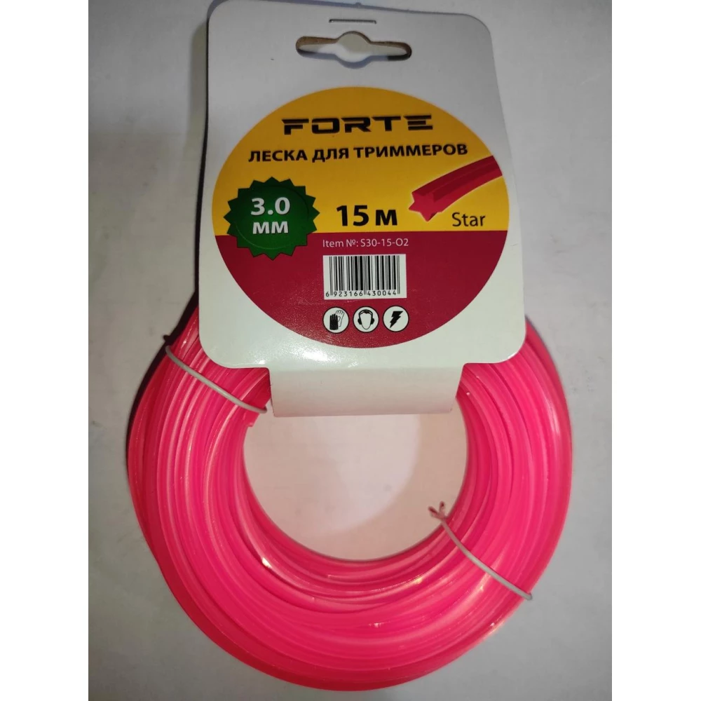 Ліска до мотокоси 3,0мм*15м Зірка (S30-15-O2), картон, діаметр 3,0мм, довжина 15м.