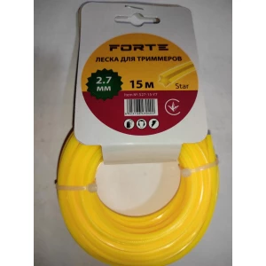 Изображение товара -  Ліска до мотокоси 2,7мм*15м Зірка (S27-15-68Y7(O2)), картон, діаметр 2.7мм, довжина 15м.