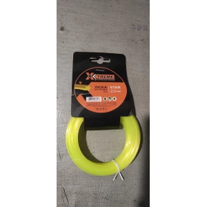 Изображение товара -  Ліска до мотокоси X-TREME 2,0мм*15м Зірка, картон, діаметр 2,0мм, довжина 15м.жовта