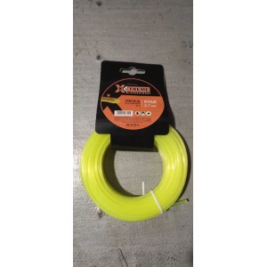 Изображение товара -  Ліска до мотокоси X-TREME 2,7мм*15м STAR, картон, діаметр 2,7мм, довжина 15м.жовта