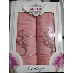 Изображение товара -  Подарункові Рушники Турція Жіноч. 2 шт. “MOZ“ обличчя/баня