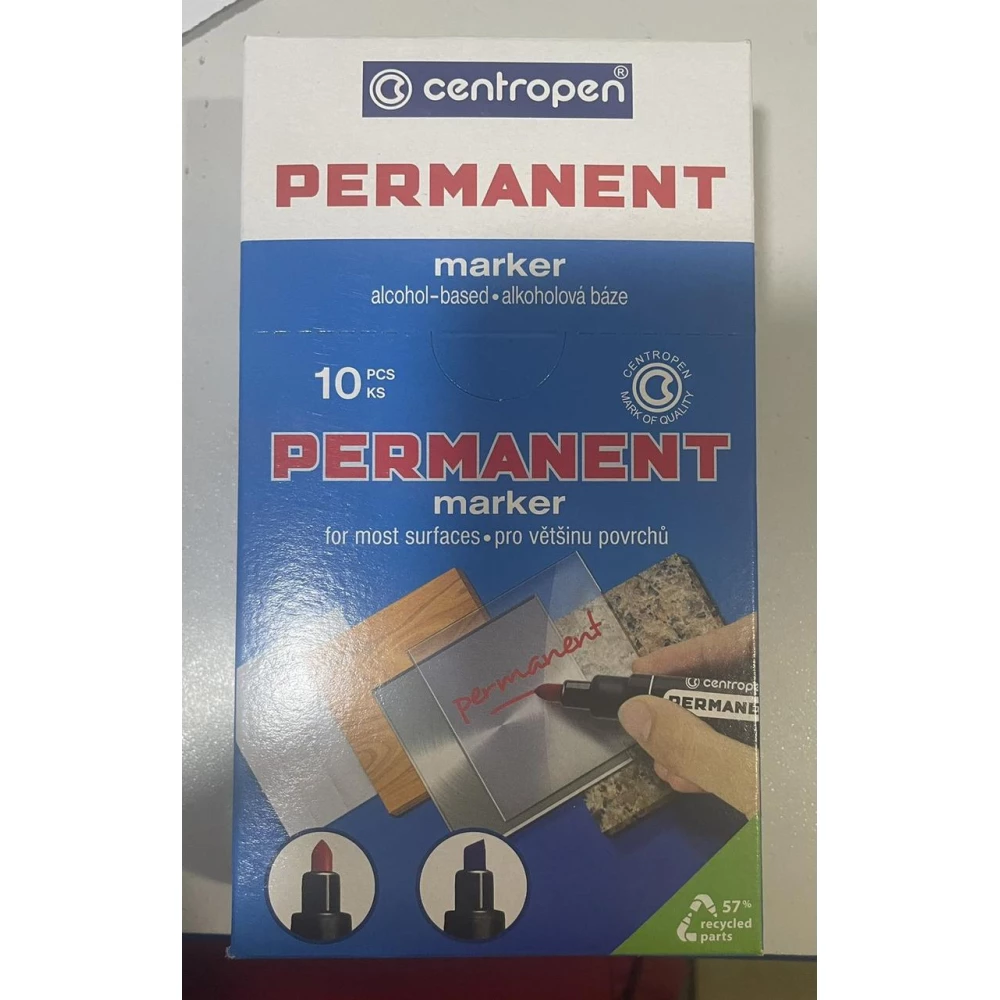 Маркер чорний Centropen товстий уп-10шт.