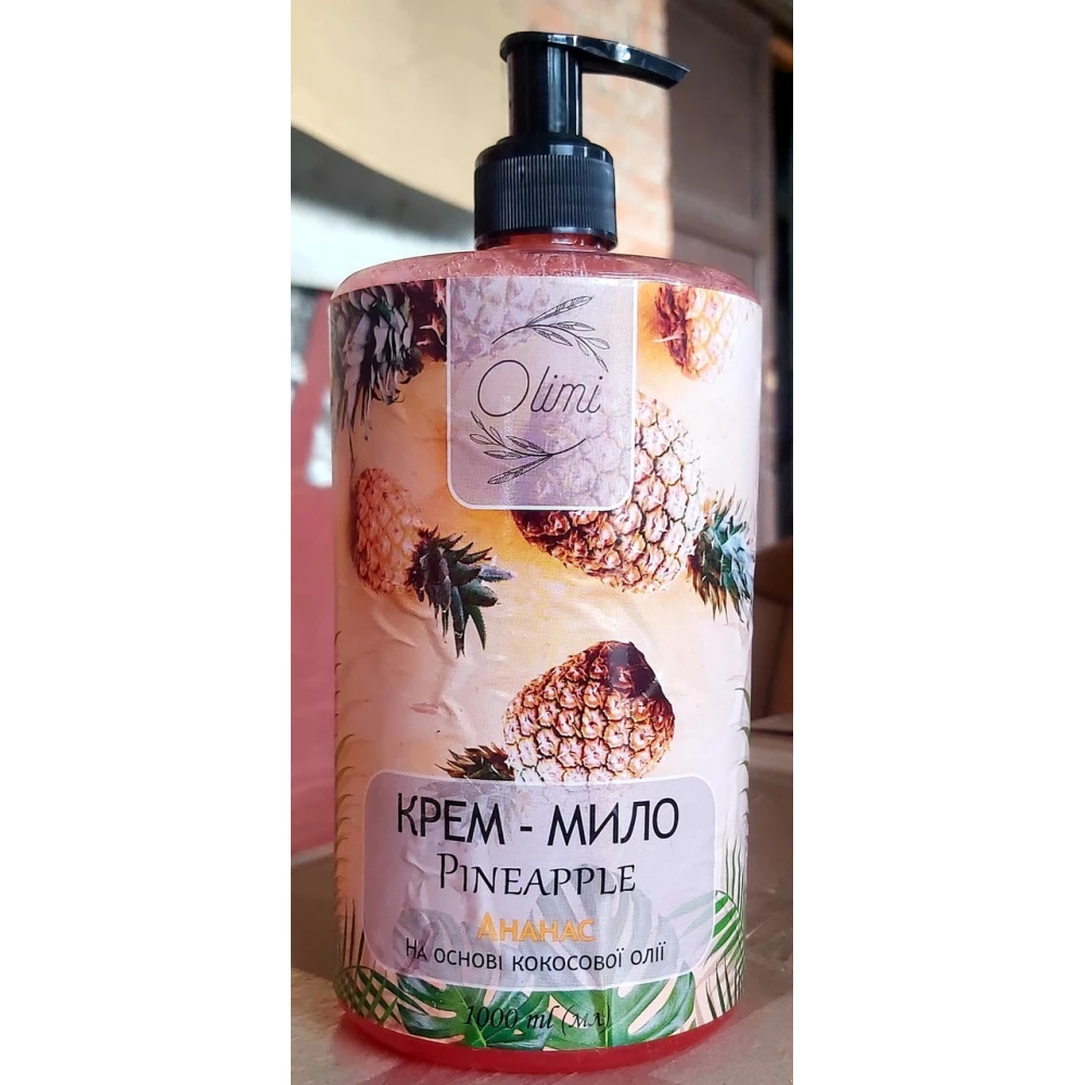 Мило рідке “Olimi“ 1000мл.  дозатор “Ананас“, ящ.24шт.