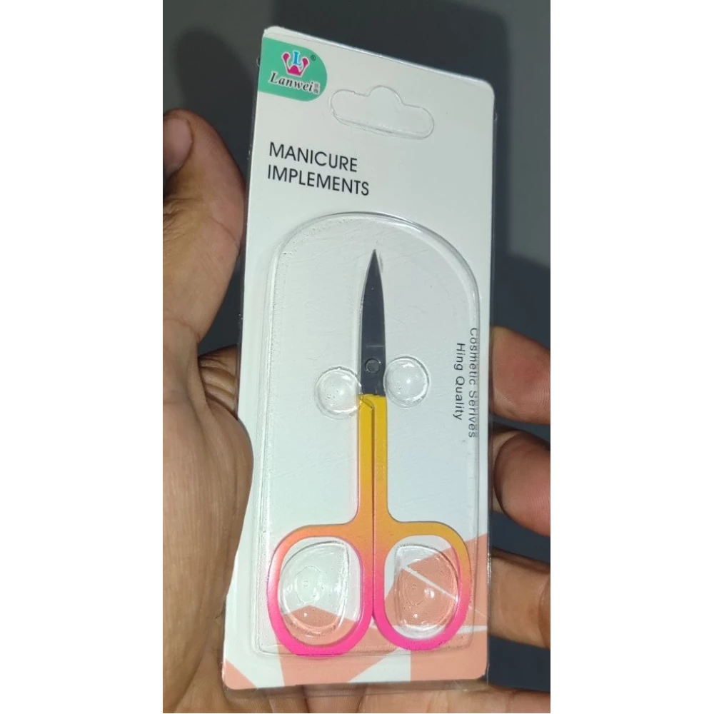 Ножнички манікюрні на листі №016 кольорові “Lanweі“, уп.12шт.