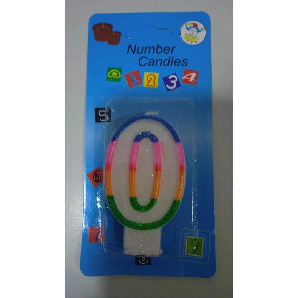 Свiчка в торт Цифра “0“ 3,8*7 (уп.12)