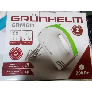 Изображение товара -  Міксер єлектро GMR611 200Вт., 2 вінця,зелений. Grunhelm