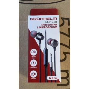 Изображение товара -  Навушники провідні з мікрофоном, 1,2м - GEP-04B, чорні