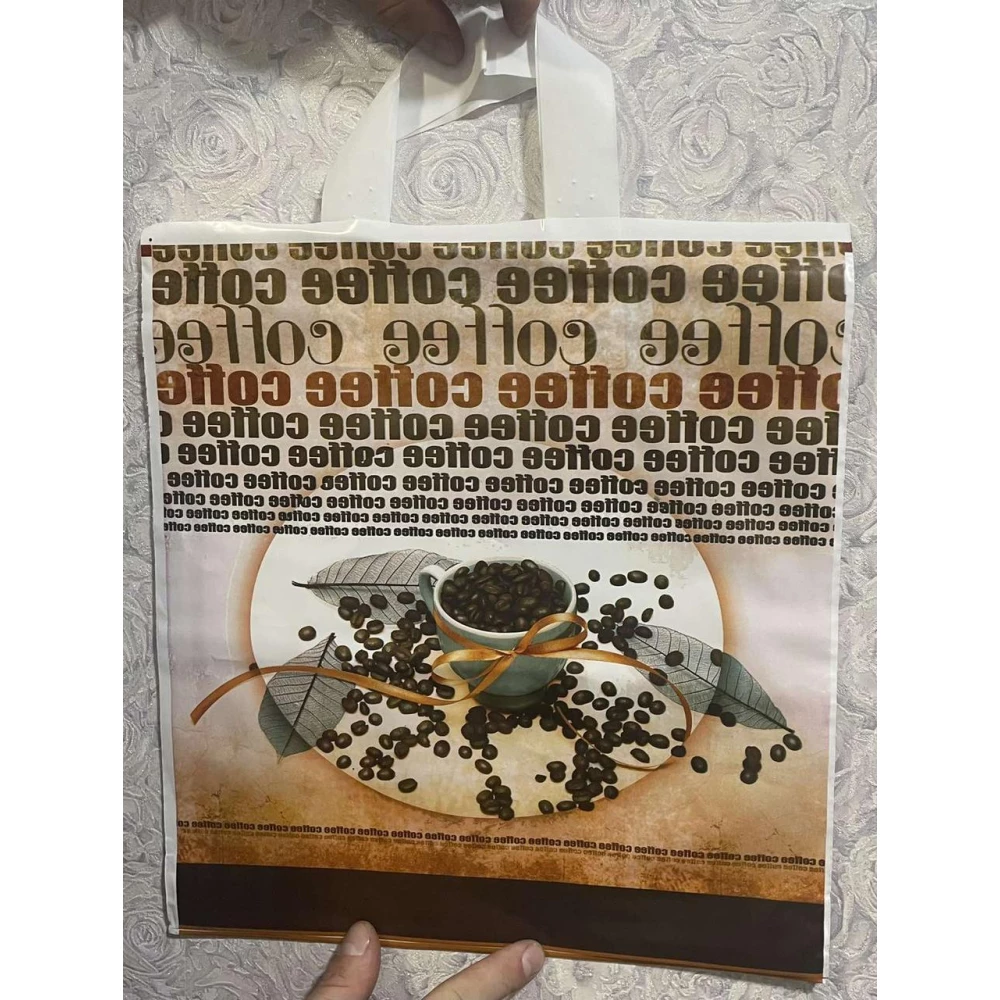 Накладна руч. Пак. 32,5*35, 75мкм, Ламін. Кава, Квіти “Comserv“,  уп.-25шт.