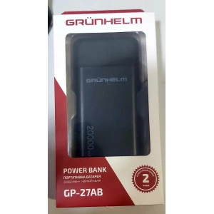 Изображение товара -  Power Bank Портативна батарея 20000mAh чорний  Grunhelm GP-27 AВ