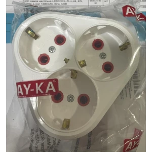 Изображение товара -  Розетка 3гн. з/з 16 А прих. уст. тип “клевер“ AY-KA 48-99-74