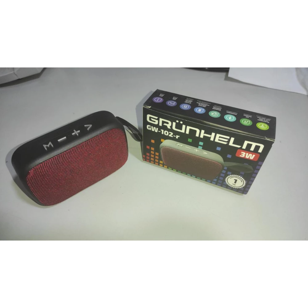 Портативна колонка GRUNHELM GW-102RB чорна, червона