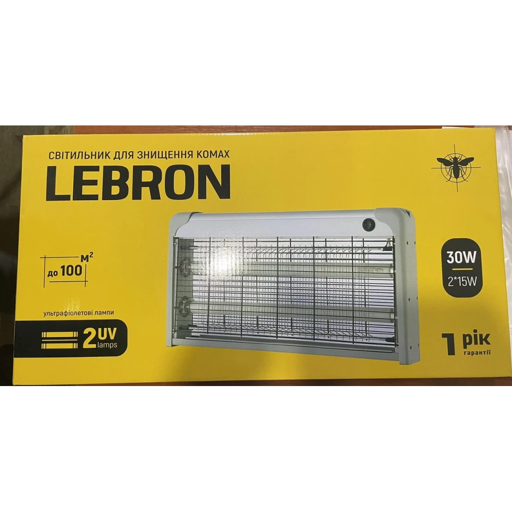 Світильник LEBRON для знищення комах 2*15W ультрафіолетовий