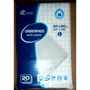 Изображение товара -  Пелюшки Гігієнічні Універсальні Normai Clinic L , 60*90, BIG PACK 20шт./уп.