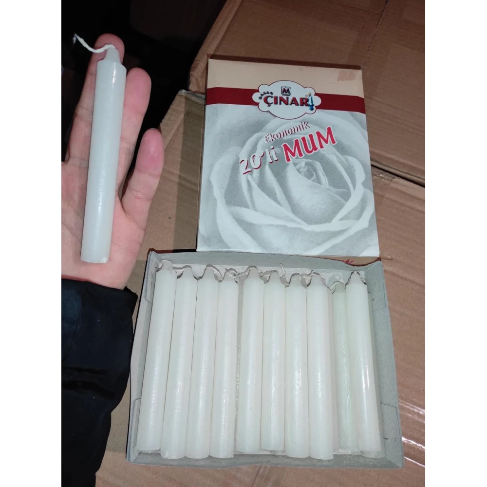 Свічка 25гр. 15см. Cinar MuM (Турція) пач.-20шт. ящ-48пач. Жовта пач