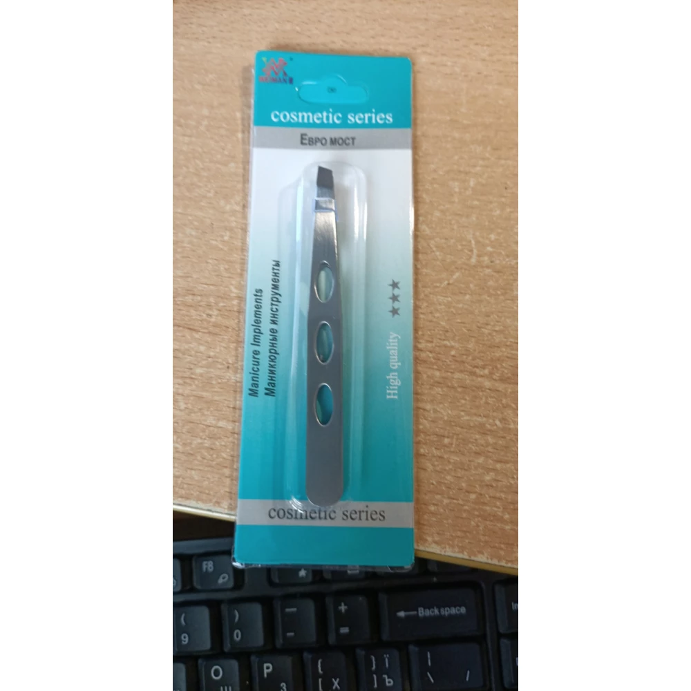 Пінцет 402-3 манікюрний сталь з отворами, уп.-12шт.