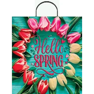 Изображение товара -  Пластмасова ручка пакет Привіт Весна Hello Spring 39*38см.75мкм , спайка 25шт. міш.100шт.
