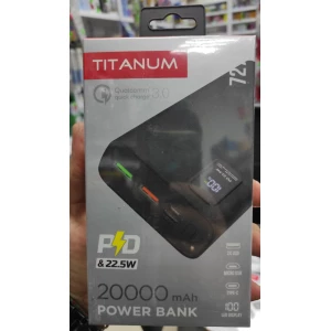 Изображение товара -  Повербанк TITANUM 727S Black 20000mah QC+PD