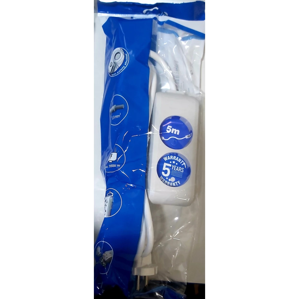 Подовжувач  2 гнізда. 5м. “Panasonic“, VLTB02252GR-UA