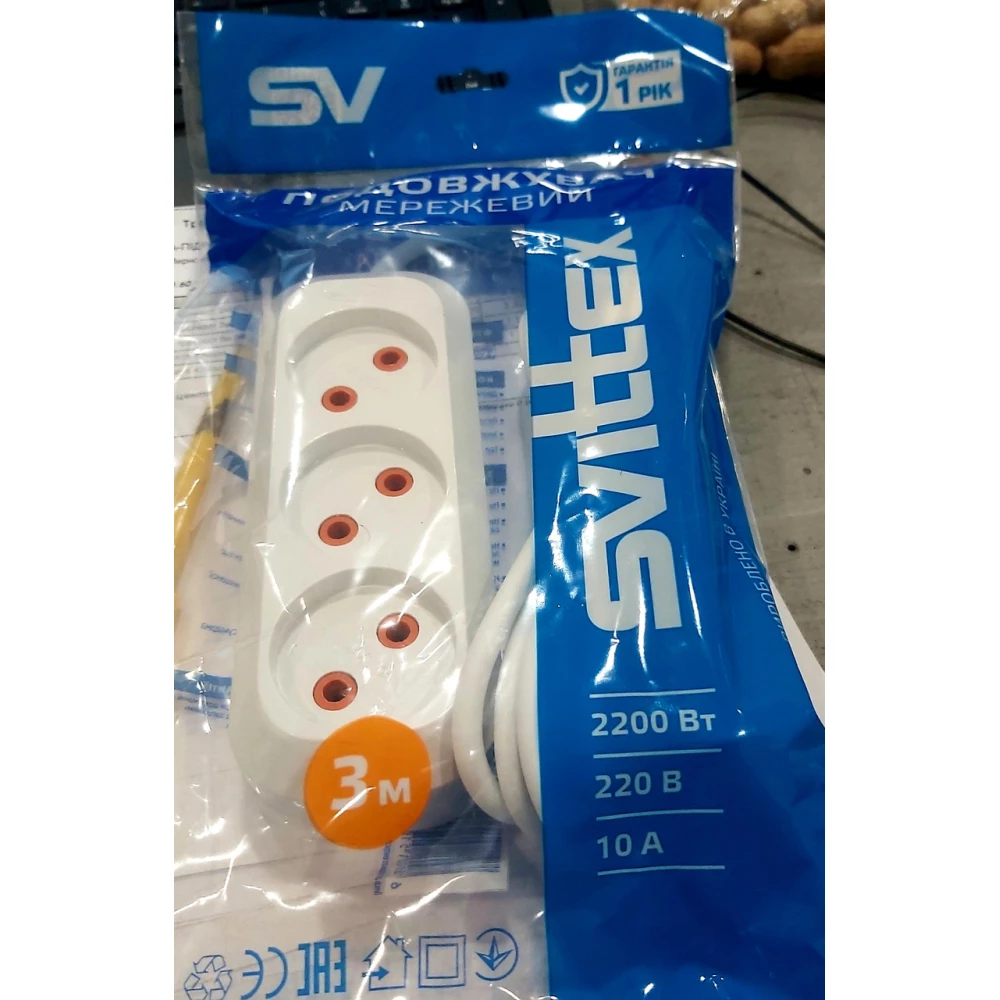 Подовжувач 3 міста 3м Svittex SV-008-3