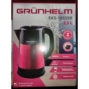 Изображение товара -  Чайник Електро 1500-1800Вт., 2,5л. “Grunhelm“ EKS-1855SR (метал, колір червоний) дисковий