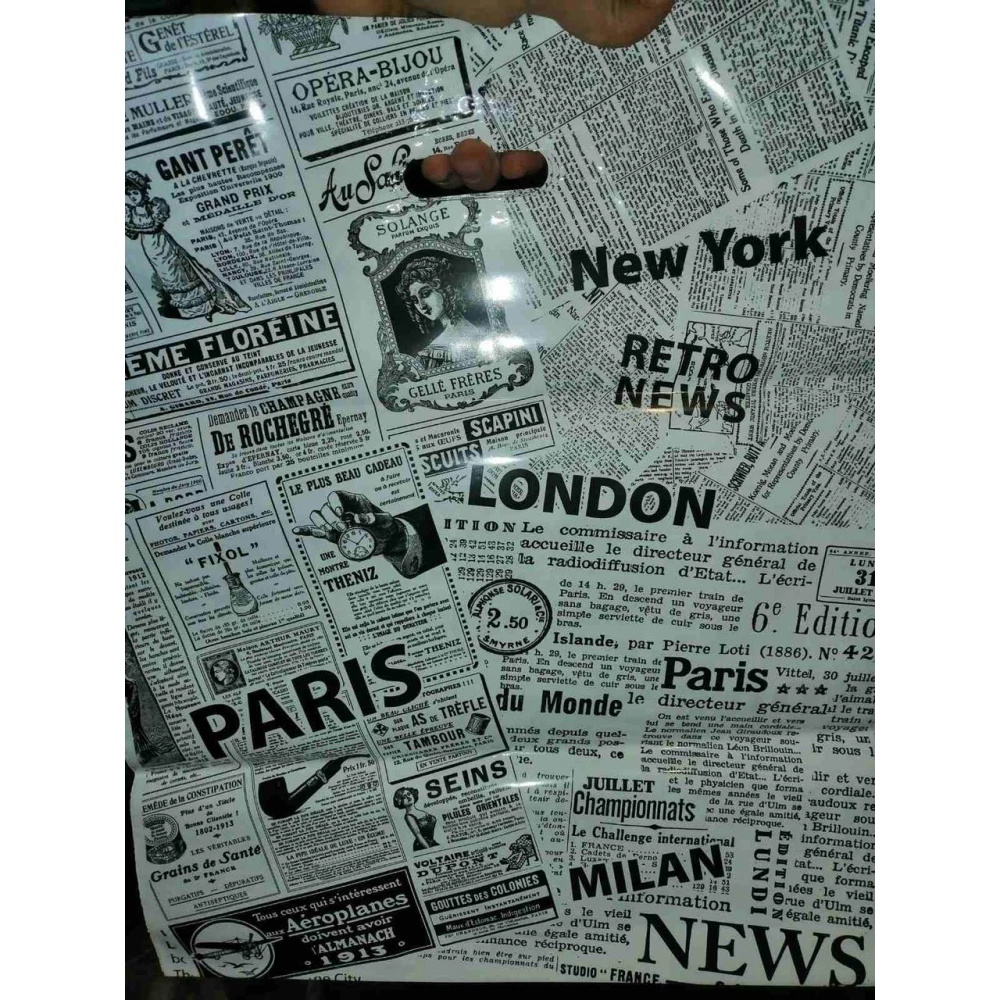 Прорізна ручка 42*51, 80мкм, Газета (Строка) №2, “Pl.Pack“ уп.-25шт.