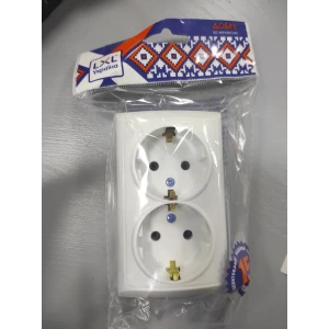 Изображение товара -  Розетка із заземленням біла 2-на TERRA LXL .2213