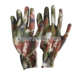 Изображение товара -  Рукавички трикотажні з жовтим ребристим латексним покриттям WERK з підвіскою