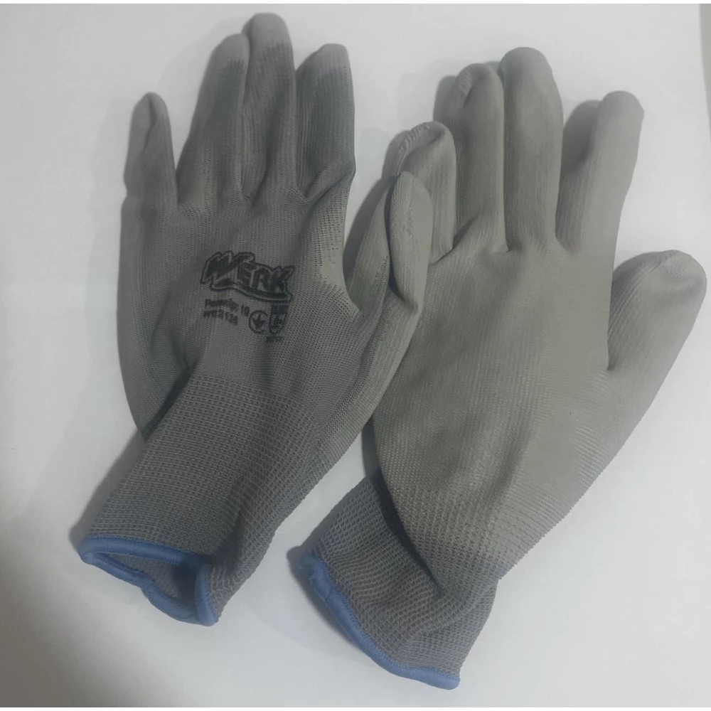 Рукавички трикотажні ПЕ сірий колір ПУ покриття з підвіскою ВЕРК WE2136