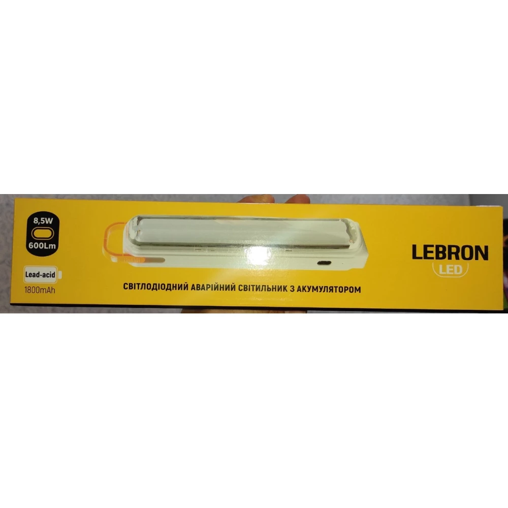 Світильник Led аварійний акум. Lebron L-EL-870, 8,5w 1800mAh 16-95-30