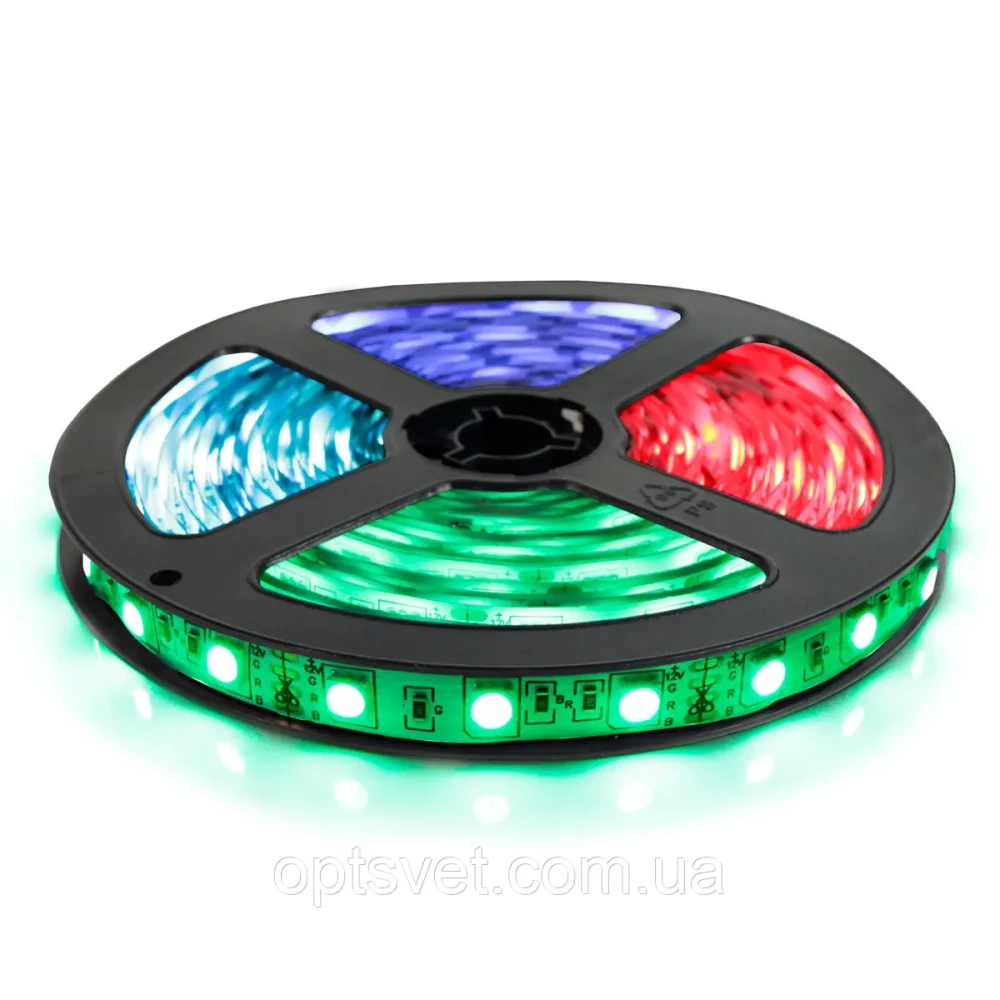 Світлодіодна стрічка Lebron L-LS, MSD 5050, 60LED, 14,4W/m, DC12V, RGB, IP20, (1м) 13-59-15