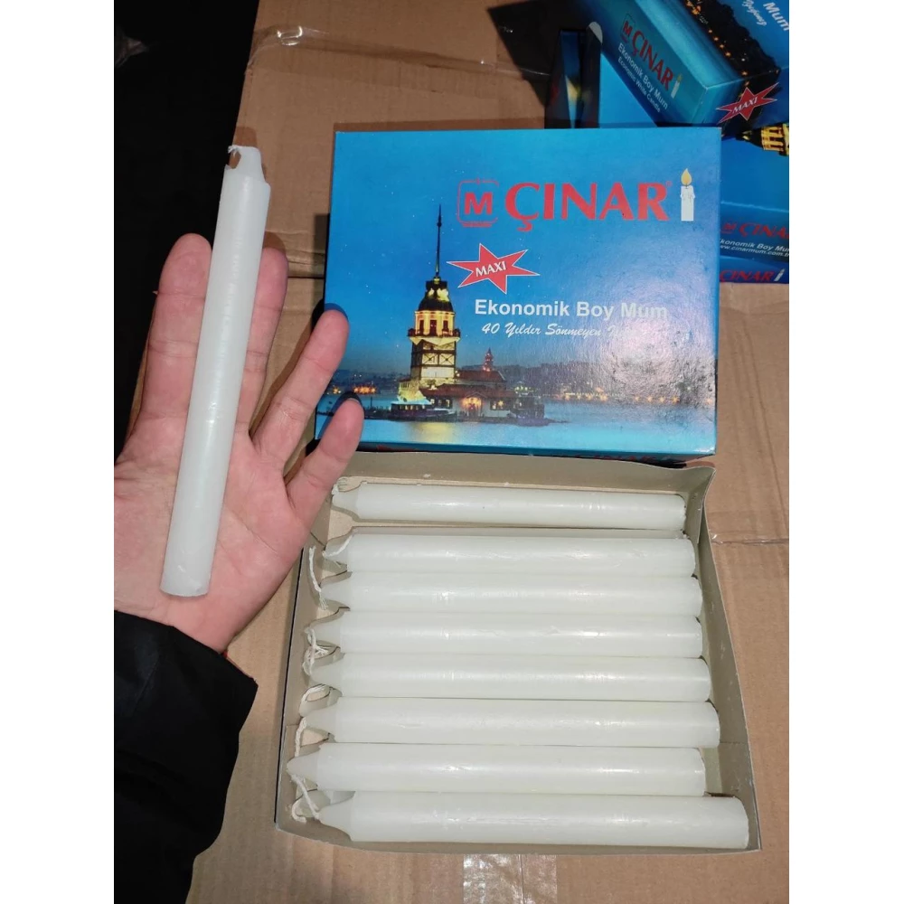Свічка 50гр. 18см. Cinar MuM (Турція) пач.-16шт. ящ-20пач. Синя пач