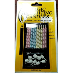 Изображение товара -  Свічки в торт магічні не затухаючі  1уп-10шт, пач. 24 уп.