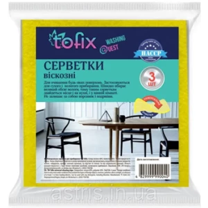 Изображение товара -  Серветка віскозна 3 шт., 90 г, ТМ “Tofix“ (30*36), ящ.-100шт.