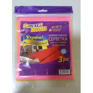 Изображение товара -  Серветка віскозна 3шт.“Smart Home“ ящ.100шт.