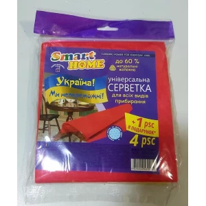 Изображение товара -  Серветка віскозна 5шт.“Smart Home“ ящ. 80шт.
