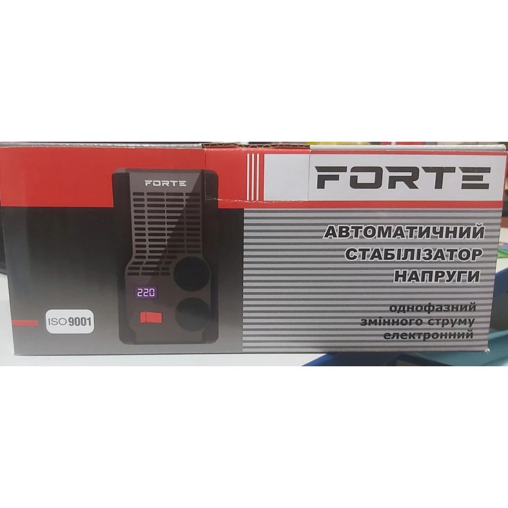 Стабілізатор напруги Forte DR600, релейного типу, потужність 500ВА, 1.8кг.