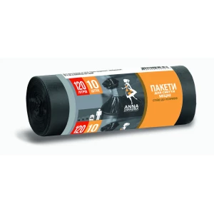 Изображение товара -  Сміттєві пакети 120л 10шт HDPE (SH) “Anna Zaradna“