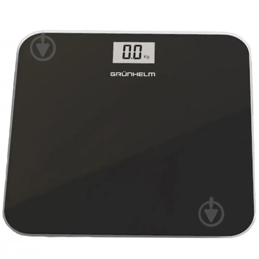 Ваги електронні GRUNHELM BES-26В (чорні)  макс. вага 180кг, квадр 26х26см, з батареєю 1х3VCR2032