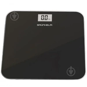 Изображение товара - Ваги електронні GRUNHELM BES-26В (чорні) макс. вага 180кг, квадр 26х26см, з батареєю 1х3VCR2032