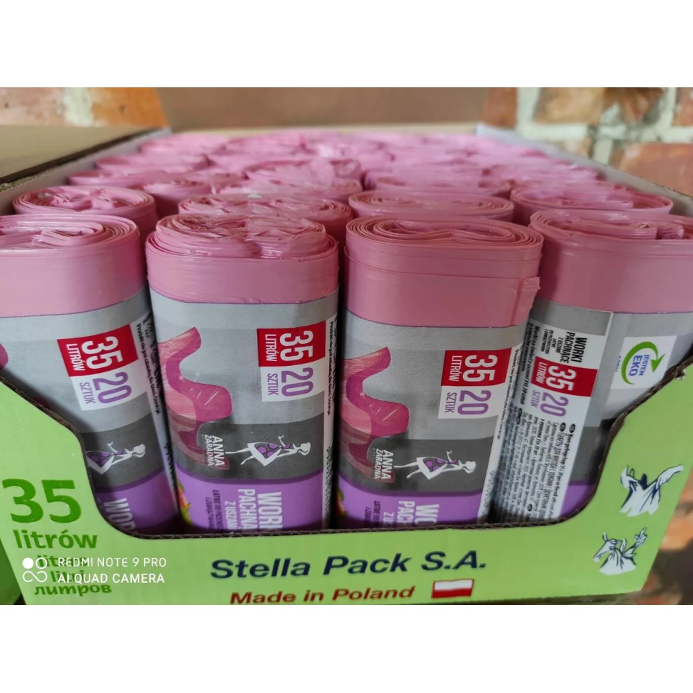 Сміттєві пакети 35л 20шт з вушками, Фруктовий аромат “Anna Zaradna“