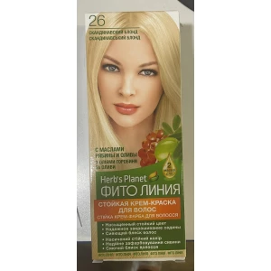 Изображение товара -  Стійка крем-фарба для волосся “Фіто лінія“ Herbs Planet №26 Скандинавський блонд