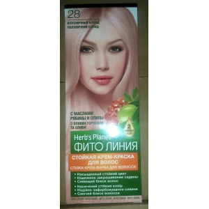 Изображение товара -  Стійка крем-фарба для волосся “Фіто лінія“ Herbs Planet №28 Полуничний блонд