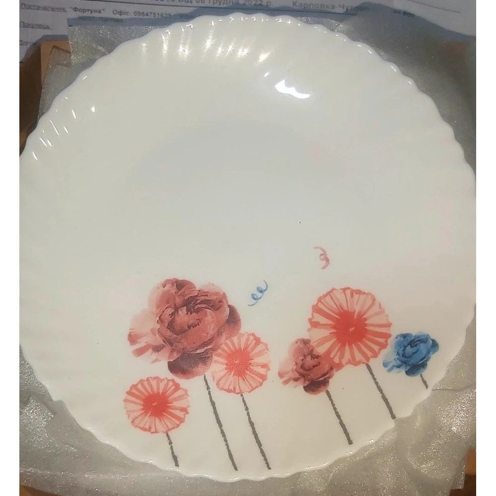 Тарілка десертна Wave Vittora Акварельні квіти190мм, пач.-6шт. V-190AF